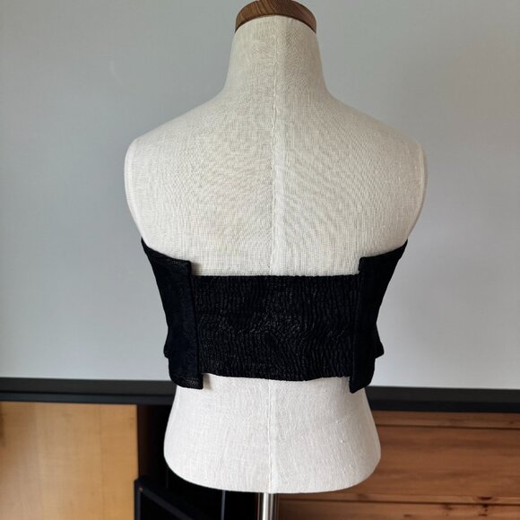 Atia Artisan Embossed Black Suede Corset Belt